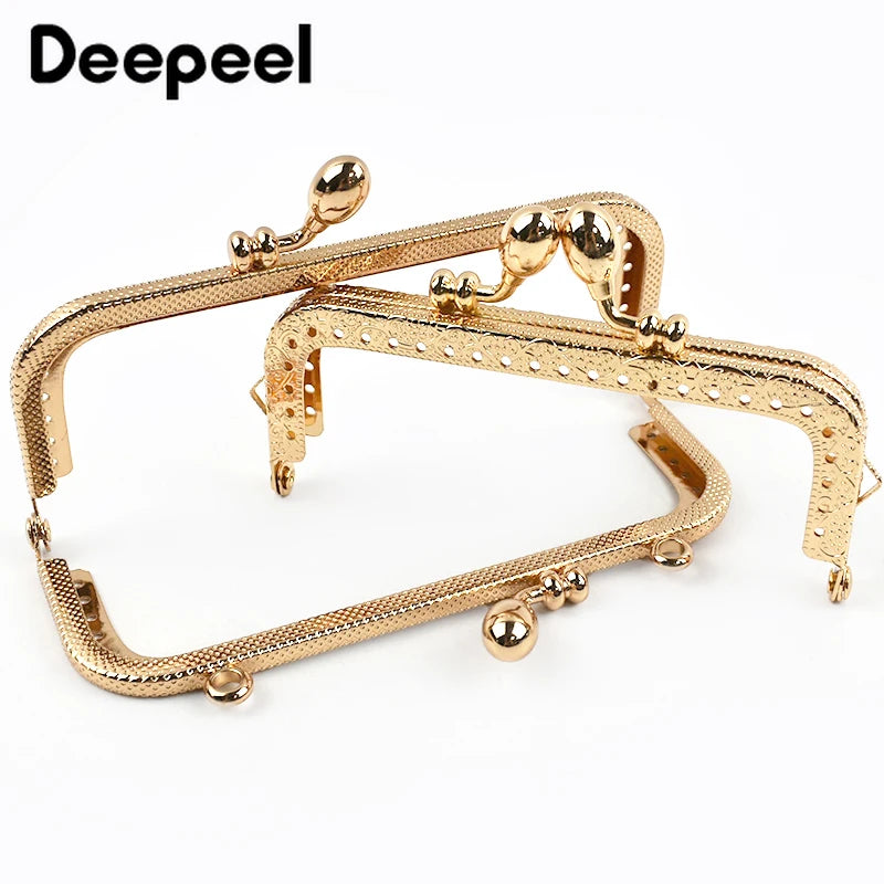 1/2/5Pcs 8.5-20cm Metal Gold Embossed Bag Handle Purse Frame Kiss Clasp for Women's Handbag Wallet DIY Handmade Bags Accessories