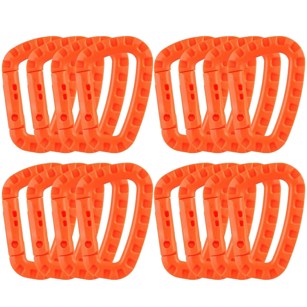 4/8/16pcs Tactical Plastic Carabiner Clip Keychain D-Shape Hard Spring Snap Gear Hook Outdoor Camping Hiking EDC Tools