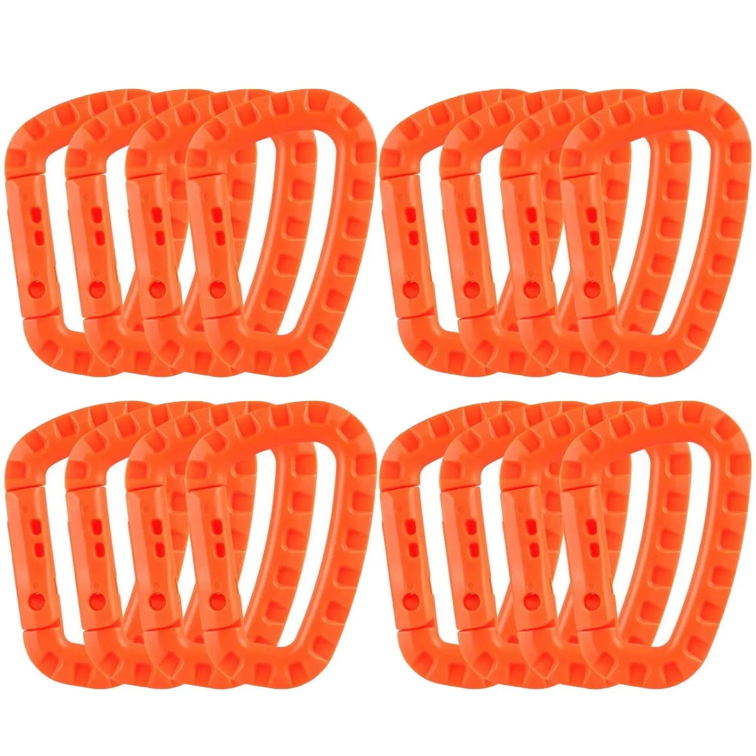 4/8/16pcs Tactical Plastic Carabiner Clip Keychain D-Shape Hard Spring Snap Gear Hook Outdoor Camping Hiking EDC Tools