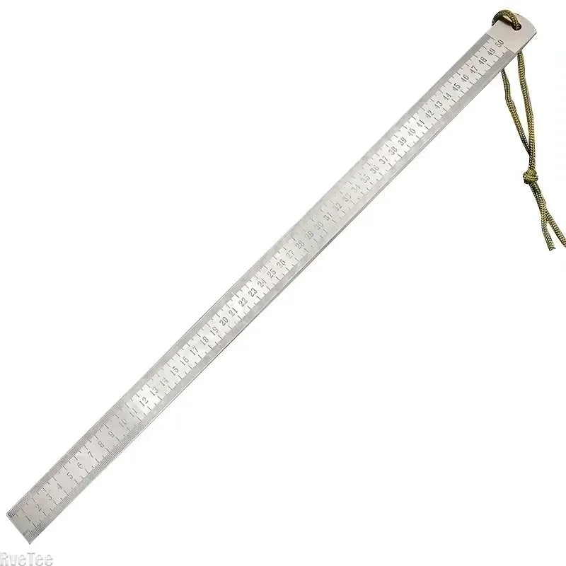20 Inch Dual-Scale Stainless Steel Ruler Durable Thickened Quenched Steel with Random Lanyard Style Drawing & Measuring Tool