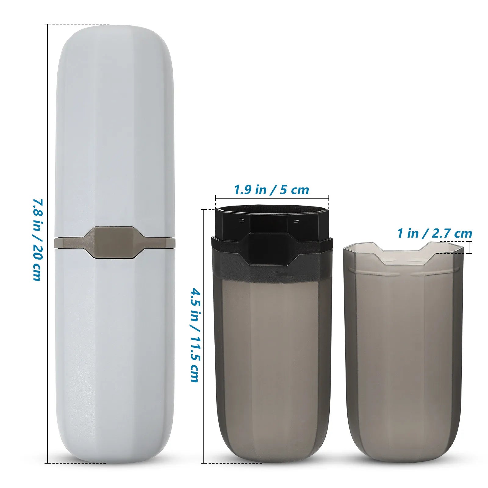 2Pcs Plastic Toothbrush Travel Case Portable Toothbrush Box Buckle Sealing for Toothpaste Storage Camping Hiking