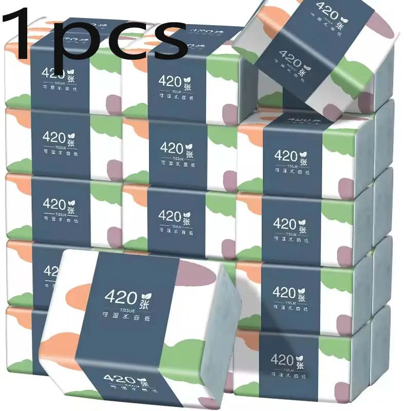 1-9PCS Wholesale Eco Friendly Portable No Fluorescent Virgin Wooden Pulp Tissue Soft Comfortable 5 Ply Facial Tissue Paper