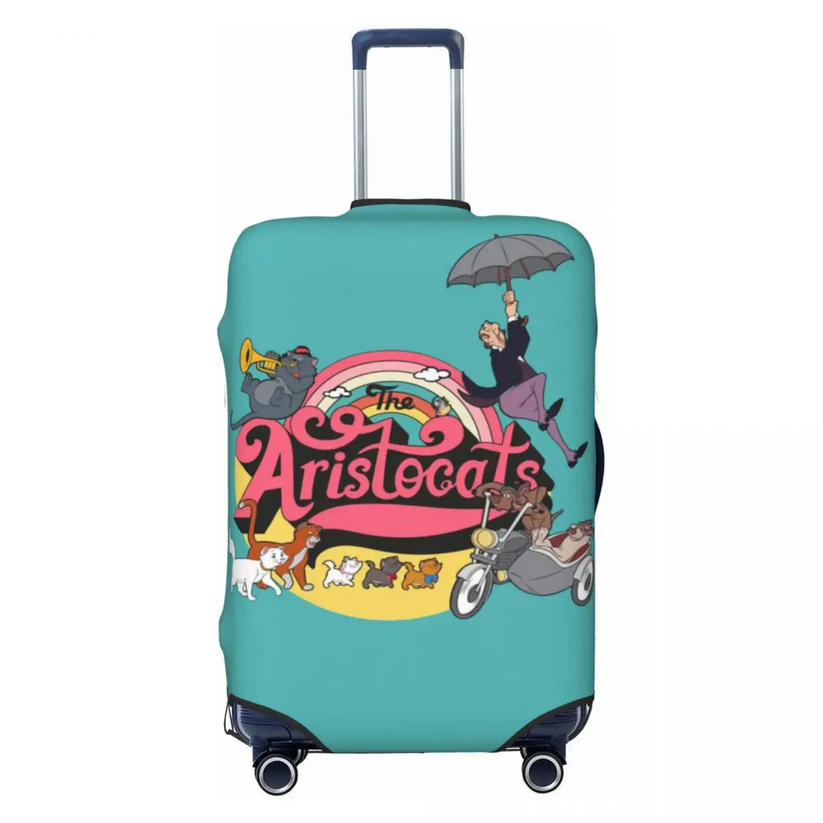 CustomM-Marie Cat Cartoon Travel Luggage Cover Elastic Suitcase Cover Protector Fit 18-32 Inch