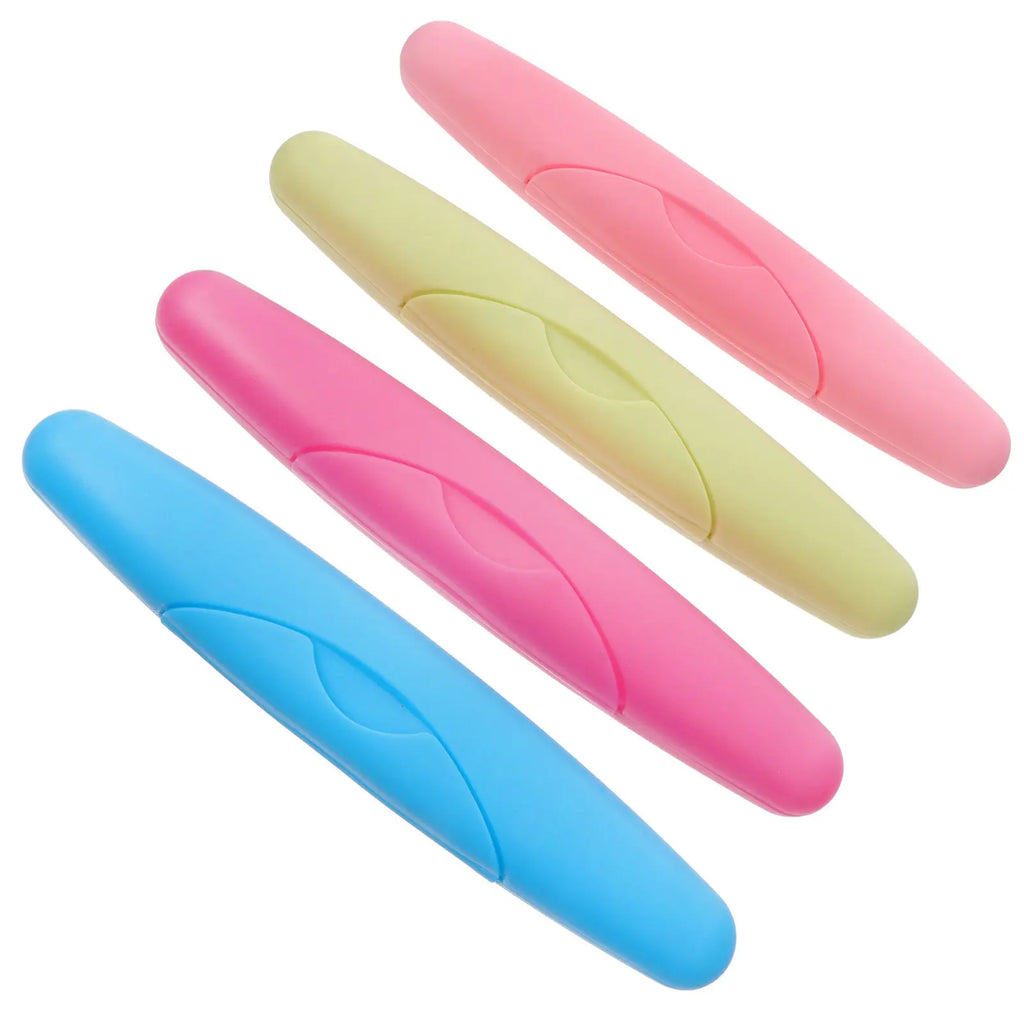 4Pcs Travel Toothbrush Case Portable Storage Holder Plastic Breathable Toothbrush Box Carrying Case for Outdoor Camping Home
