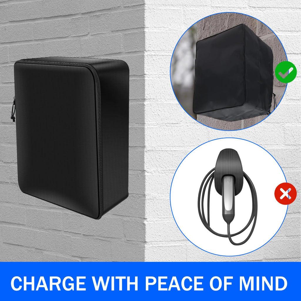EV Charging Station Cover Oxford Waterproof Dust Electric Vehicle Charger Protector with Adjustable Zipper EV Charger Rain Cover