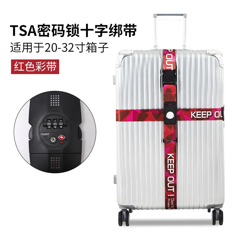 TSA Luggage Lock Password Luggage Straps Combination Lock Adjustable Packing Belts Binding Straps Travel Abroad Customs Locks
