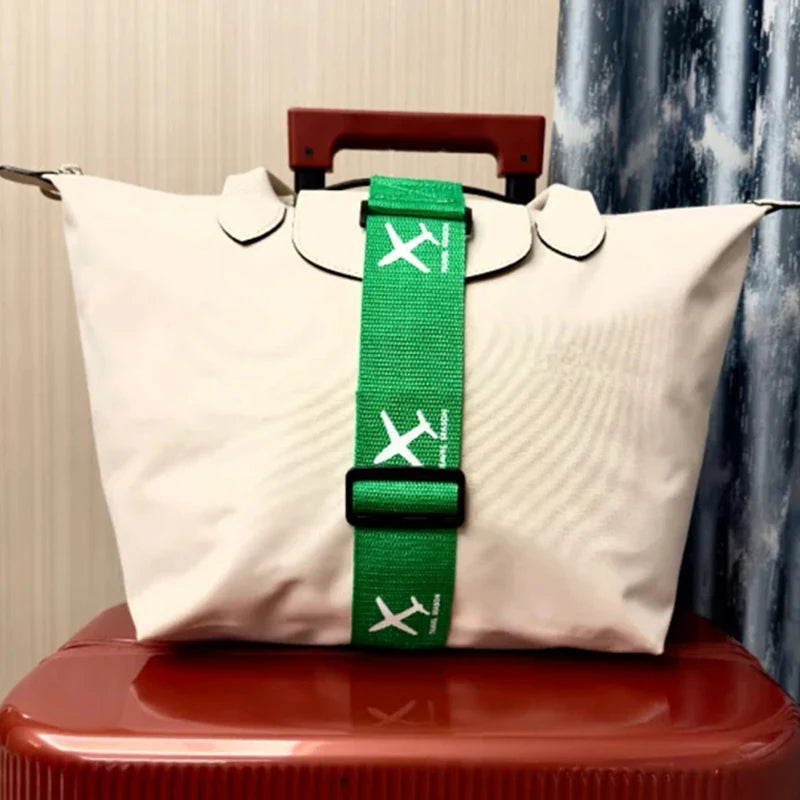 Aircraft Printed Nylon Luggage Fixed Strap With One Pack For Outdoor Travel Luggage Accessories
