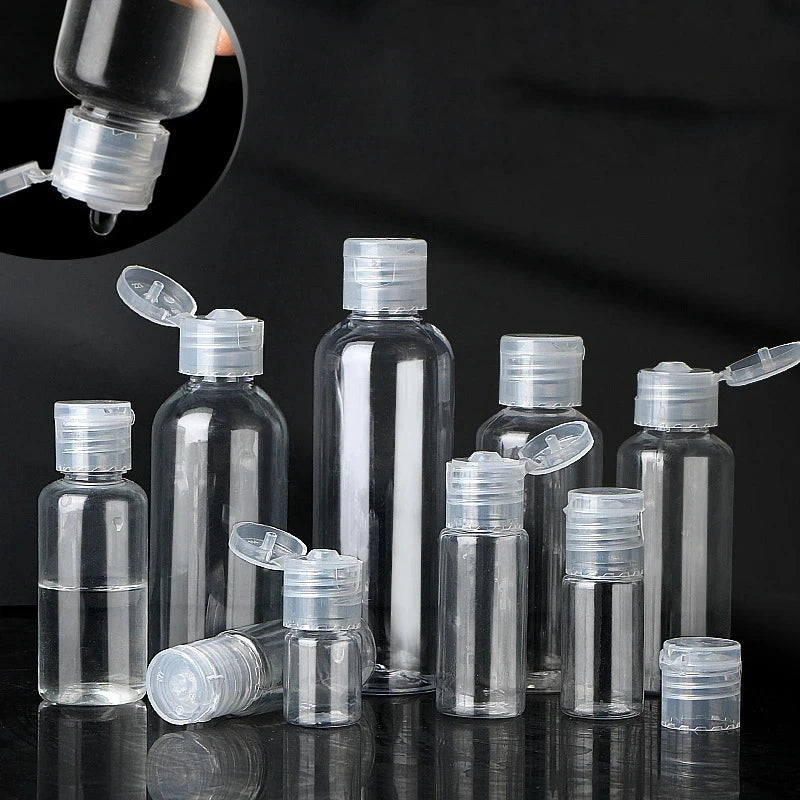 30/50/100pcs 5-120ml Plastic Squeeze Bottle with Flip Cap PET Lotion Shampoo Empty Cosmetic Sample Container Travel Bottles