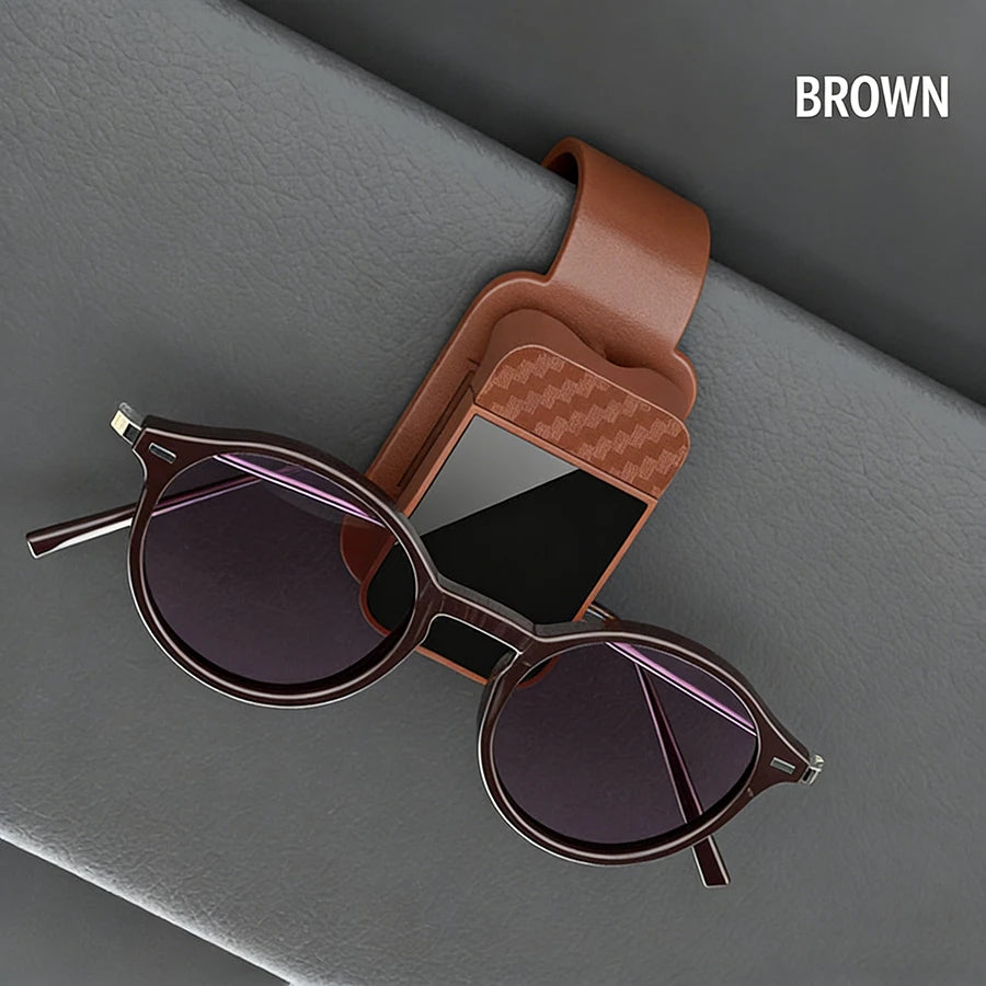 Car-Mounted Glasses Clip, Multi-Functional Back Clip Type Snap-On Sunglasses Holder, Visor Sunglasses Storage