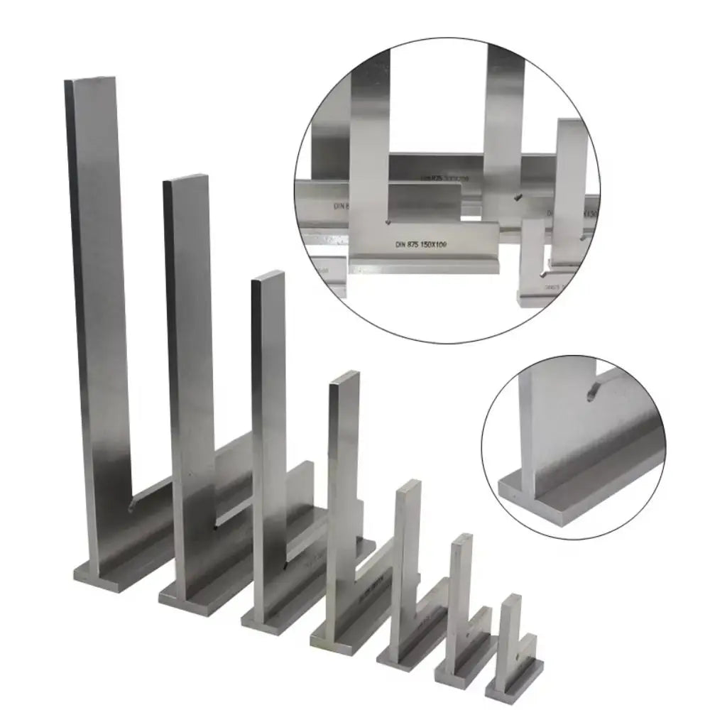 Durability Stainless Steel Try Square 90 Degree Flat Edge Square Angle Ruler Thickened With Base Carpentry Ruler