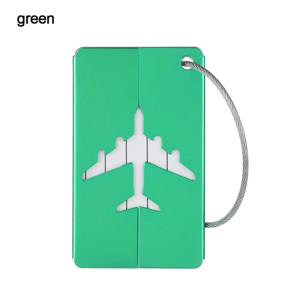 Aluminium Travel Luggage Tags Reusable Suitcase Baggage Labels Holiday Suitcase Labels Travel Bag ID Plane Identifier With Ropes