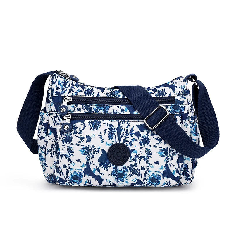 Women's Lightweight Nylon Crossbody Bag with Multiple Pockets Tote Purse Shoulder Handbag Travel Bag for Daily Use
