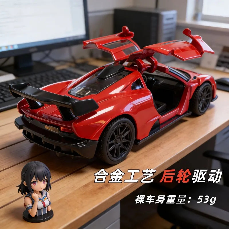 1:36 Scale McLaren Diecast Alloy Supercar Model Memphis Red Sport Vehicle for Collection Gift Home Decor Ornament