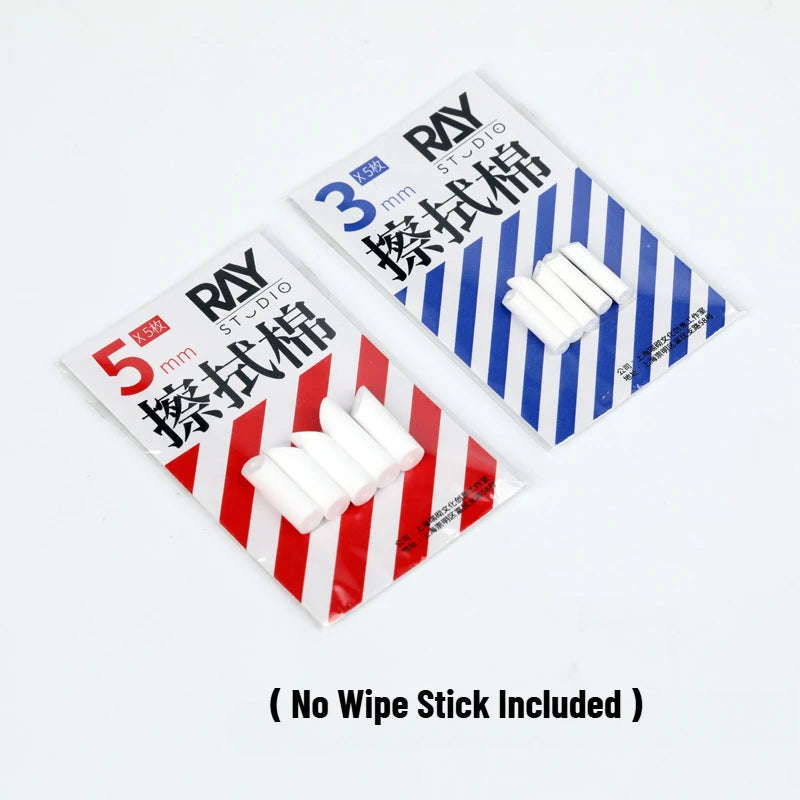 RAY Studio Metal Wiping Stick Seepage Cleaning Swab with Polyester Wiping Cotton Tips for Model Hobby Panel Liner Cleaning Stick
