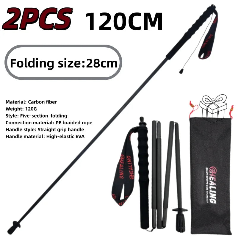 110g Ultra Light Weight Trekking Poles Foldable Hiking Sticks Carbon Fiber Hiking Poles Walking Sticks Trekking Walking Poles