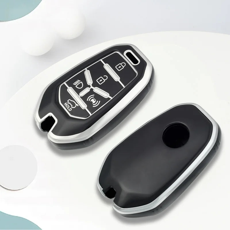 New Car Remote Key Case Cover Protector For Ssangyong Rexton Y400 Y450 G4 2021 2022 Holder TPU Shell Fob Accessories 5 Buttons