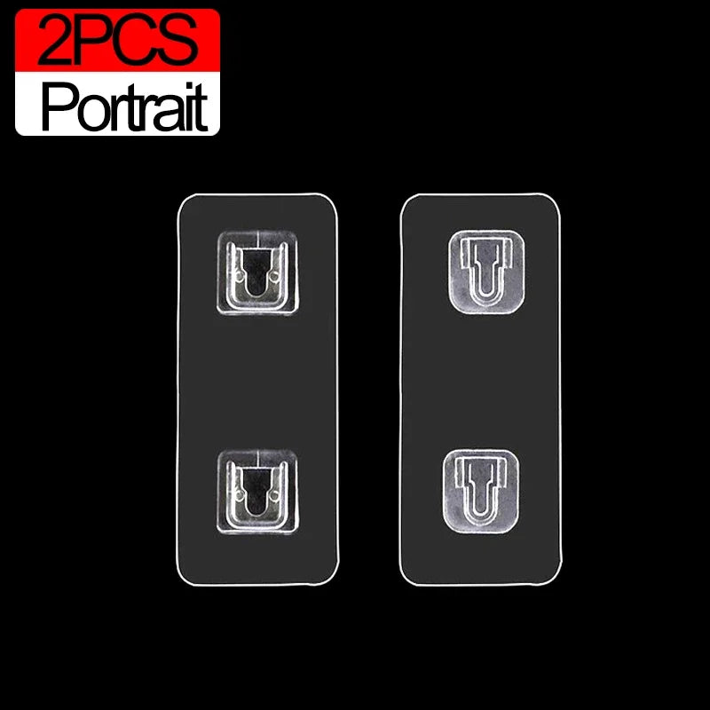 Double-Sided Adhesive Wall Hooks Hanger Strong Transparent Suction Cup Sucker Hooks Kitchen Bathroom Storage Plug Socket Holders