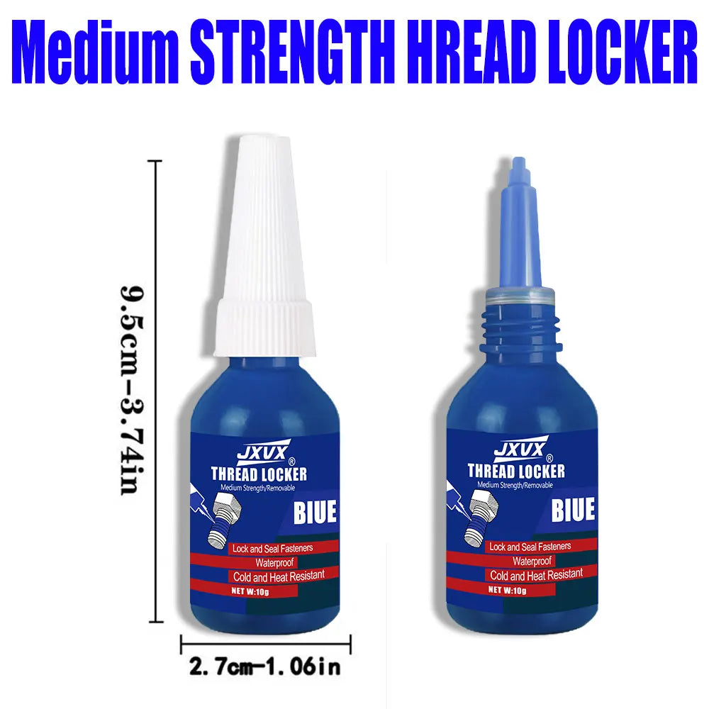 Medium Strength Blue Anaerobic Glue, (Equivalent to Loctite) Anaerobic Adhesive Sealant Medium-High Strength, Oil and High Temperature Resistant Blue, Removable, 10ml