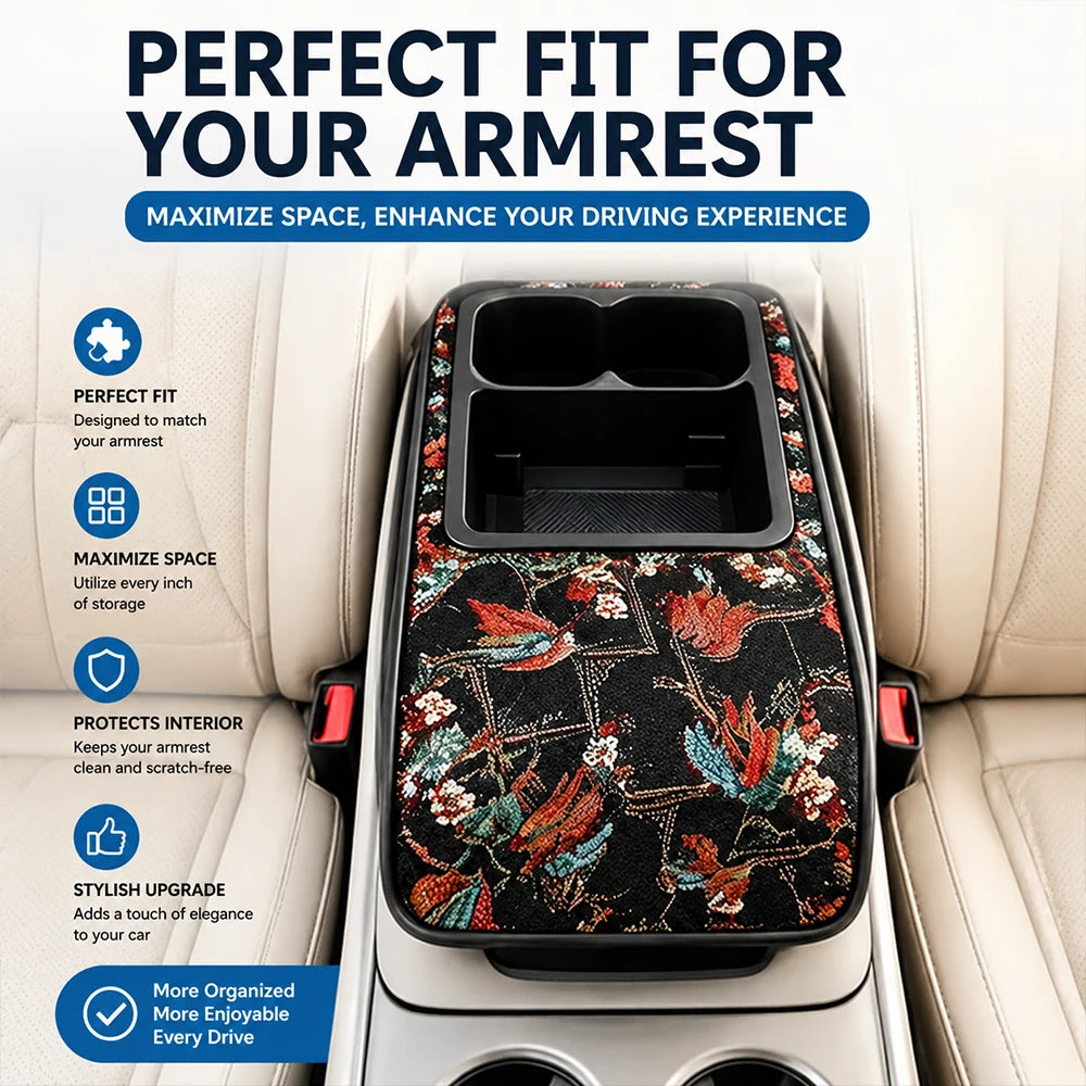 Universal Car Armrest Cushion with Storage Organizer, Soft Center Console Pad for Most Cars