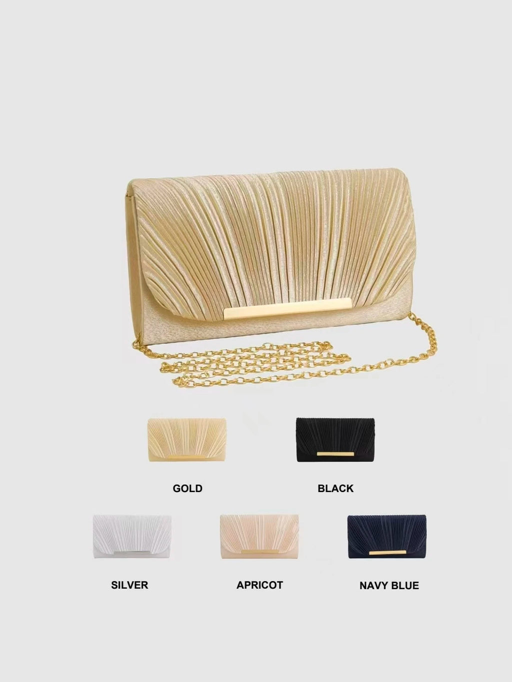 Women's Dinner Bag New Small Square Bag Chain Dinner Bag Pleat design, suitable for parties, weddings, proms, banquets