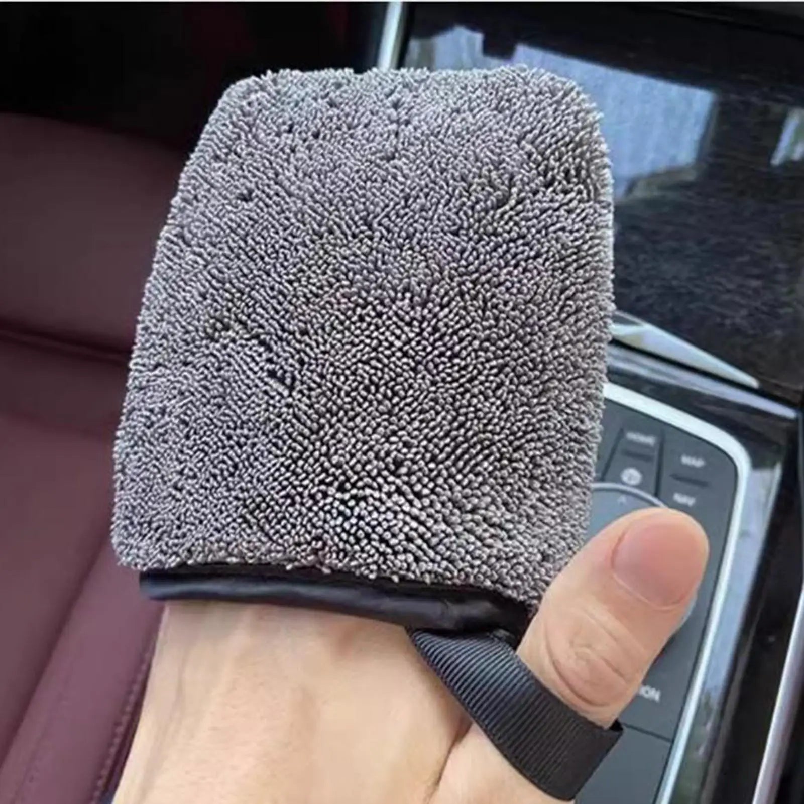 Ergonomic Car Interior Cleaning Mitt Double-Sided Detailing Scrubbing Twist Gloves Cloth for Instrument Panel Door Leather Seat