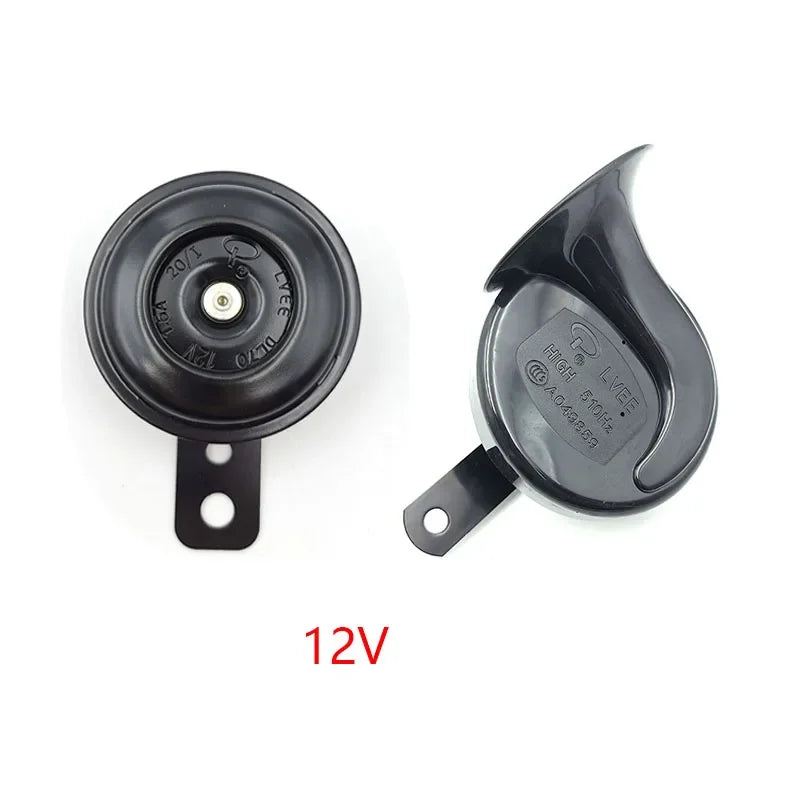 Universal Motorcycle Horn 12V 48V 60V E-Bikes Motorcycle Electric Horn Kits Waterproof Round Loud Horn Speaker