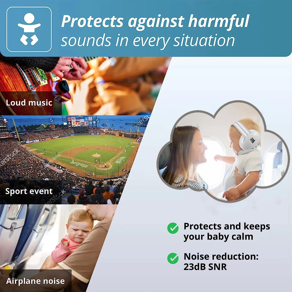 Baby Ear Protection for Babies and Toddlers Noise Reduction Earmuffs Baby Headphones Against Hearing Damage Improves Sleep