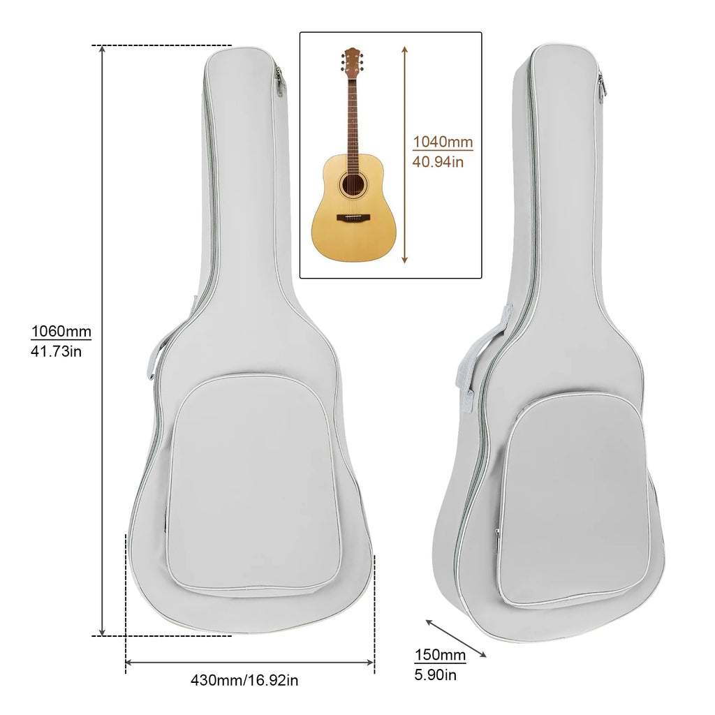 1 Piece 40 / 41 Inch Padded Water Resistant Thick Acoustic Guitar Backpack Gig Bag, Soft Cover Guitar Bag