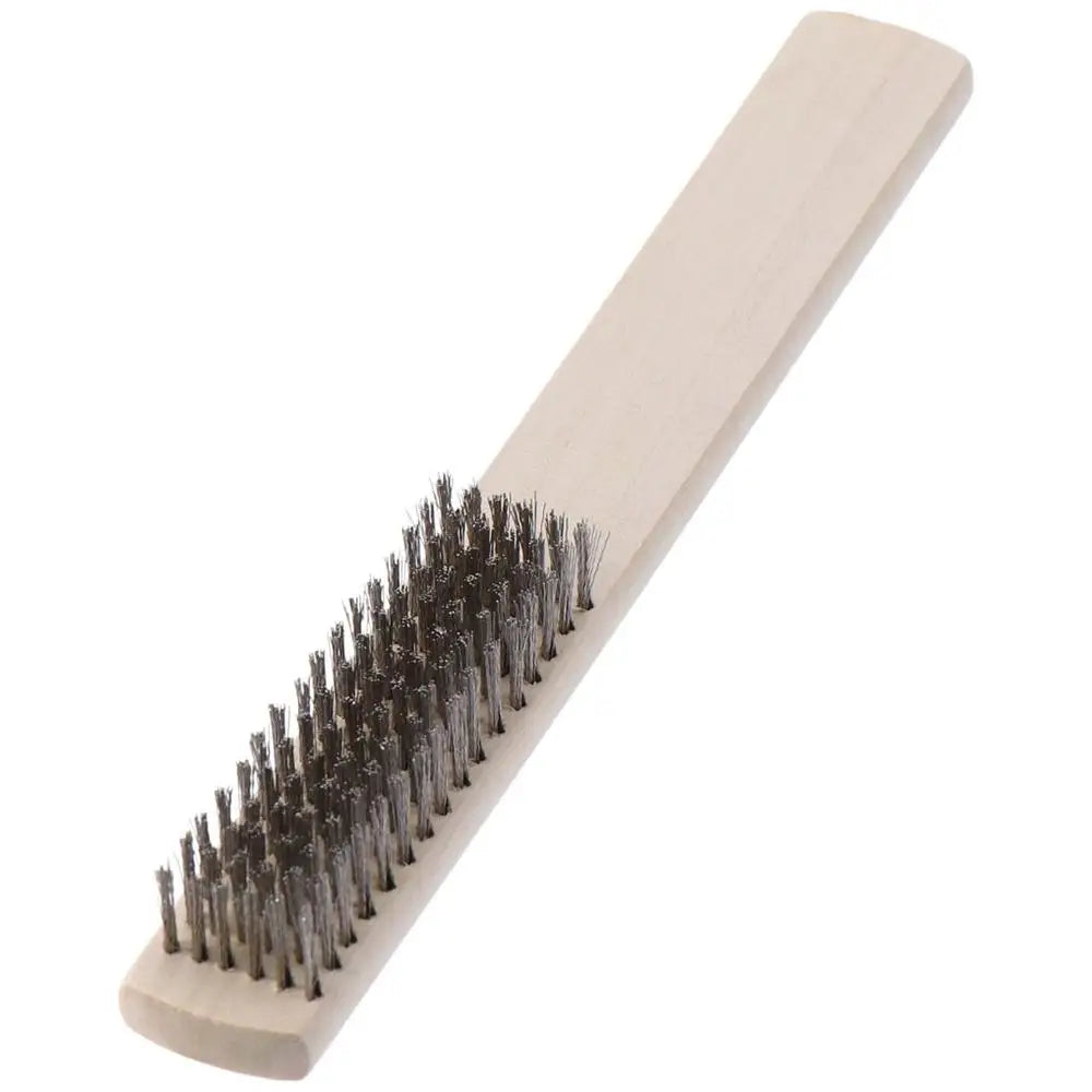 Wooden handle stainless steel wire brush for stationery, paint removal, rust removal, root carving, diamond Bodhi cleaning