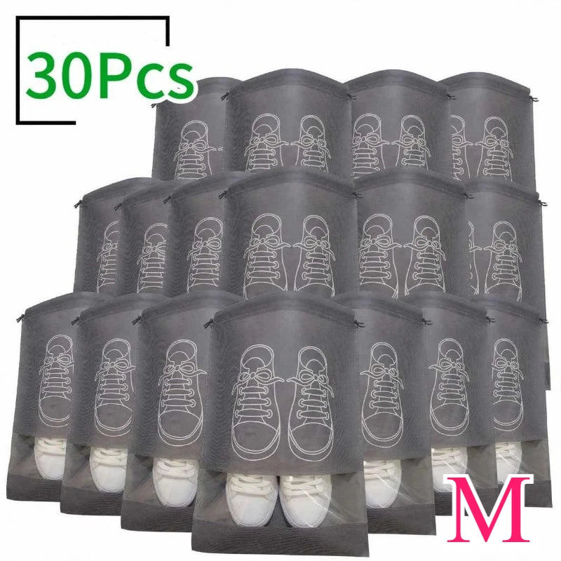 1-30PCS Shoes Storage Organizer Bags Non-Woven Shoe Dust Bags Portable Travel Shoe Bag Shoes Storage Packing Pouch Organizers