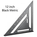 Precision Aluminum Square 7/12 Inch Red Triangular Woodworking Marking Ruler for Motorcycle Care And Craft Design Projects