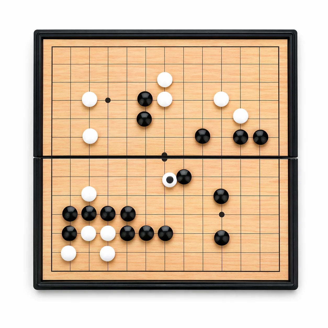 Folding Go Board Set 13 19 Line Gomoku Chess Set Portable Travel Educational Puzzle Game for Kids Adults Beginners Gift