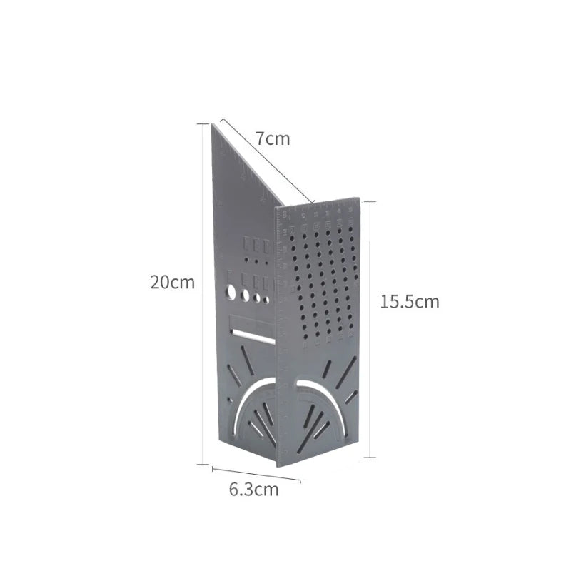 Plastic Woodworking 3D Angle Ruler Woodcraft Scriber T-Type Multifunctional 90 Degree Ruler Angle