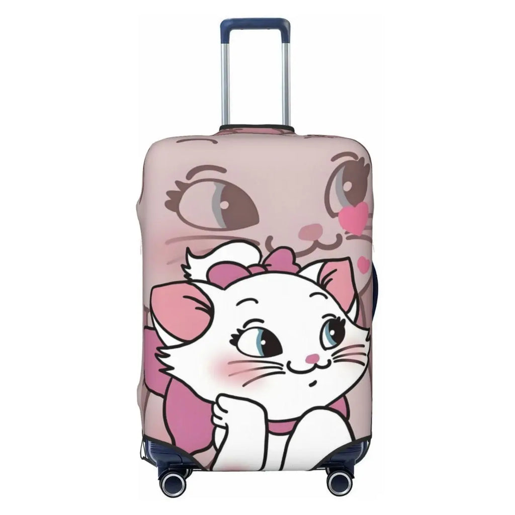 CustomM-Marie Cat Cartoon Travel Luggage Cover Elastic Suitcase Cover Protector Fit 18-32 Inch