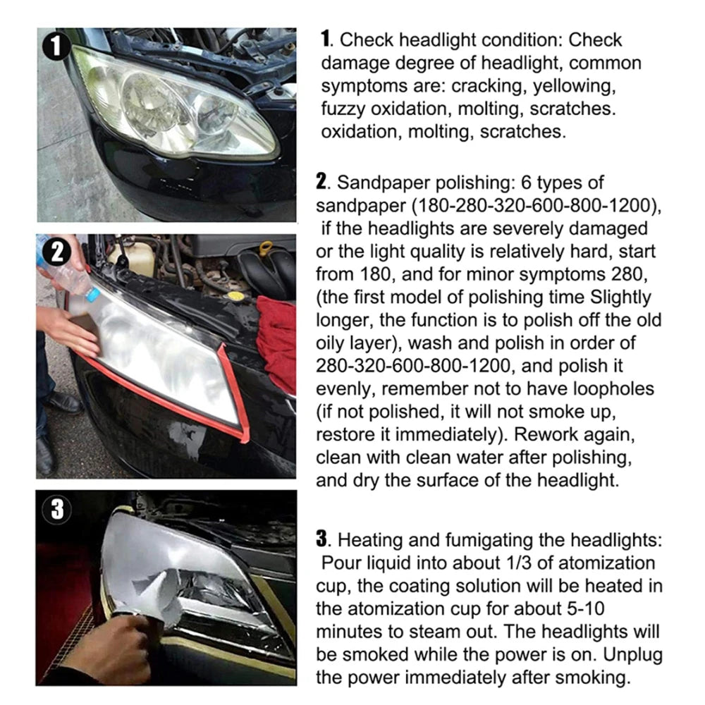 Lamp Renovation Refurbished Headlight Recovery Regeneration Polymerization Car Headlight Cleaning Repair Fluid Polishing Kit