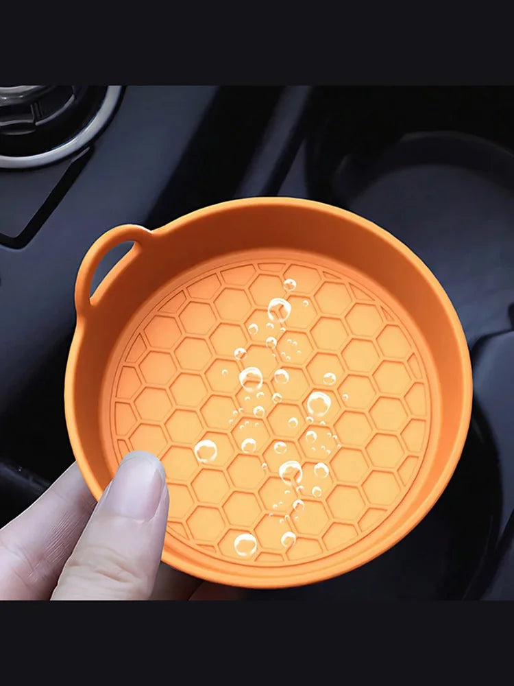 1/2Pcs Silicone Car Coasters - Non-Slip Heat-Resistant Design for Car Durable Eco-Friendly Spill-Proof Fits Most Cup Holders