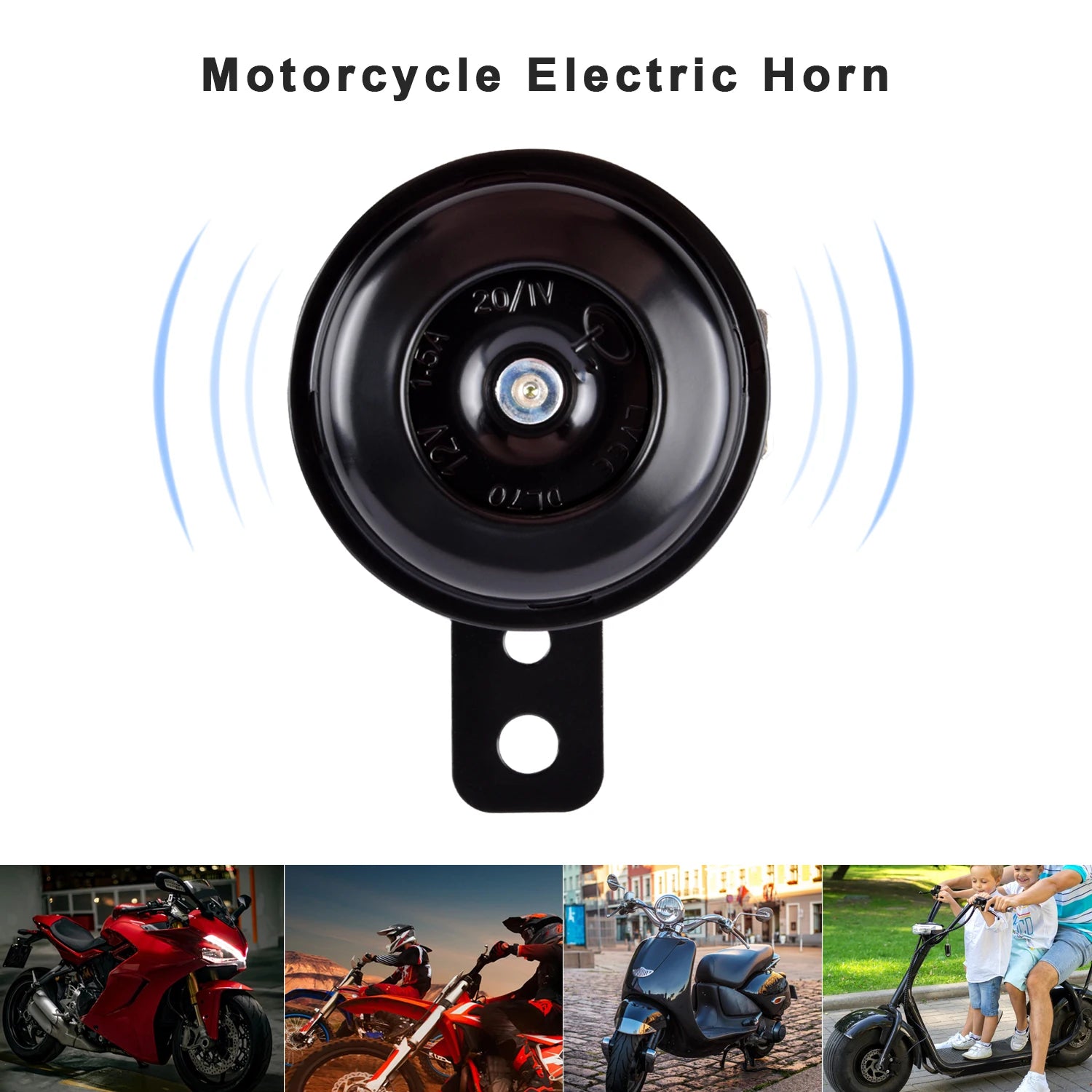 Motorcycle Electric Horn kit 12V 1.5A 120db Universal Waterproof Round Loud Horn Speakers For Scooter Moped Dropship New