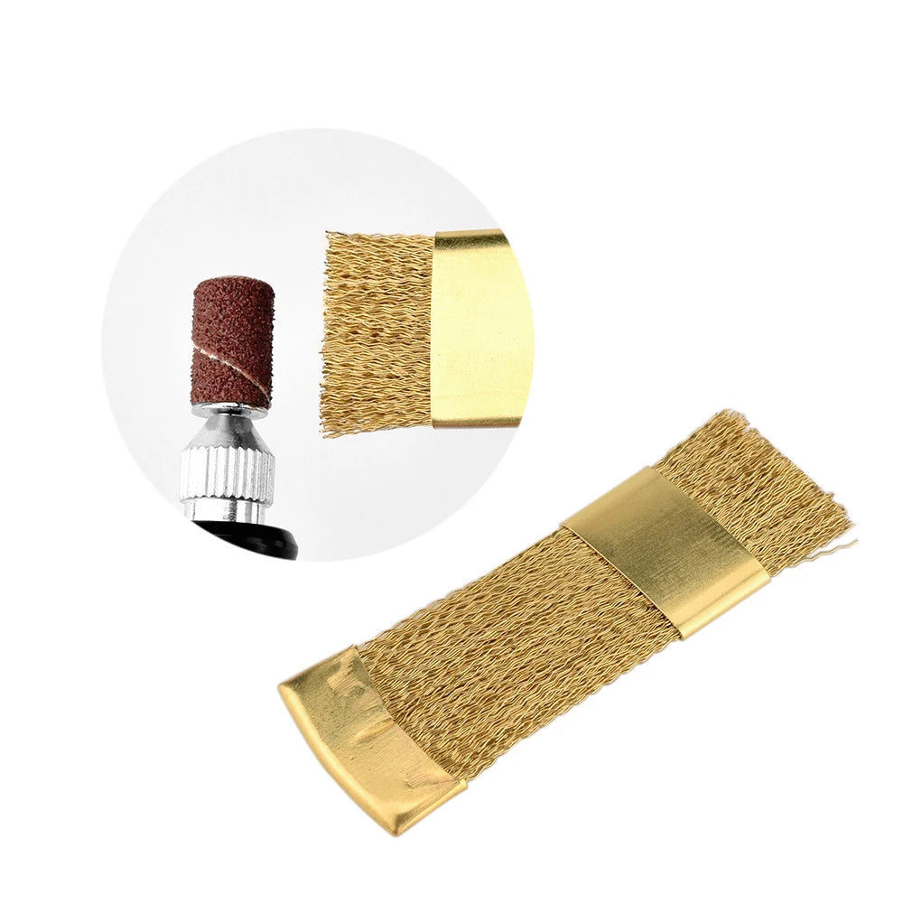 1pc Nail Art Nail Drill Bits Cleaning Brush Copper Wire Brushes For Electric Manicure Drills Brusher Cleaning Tool