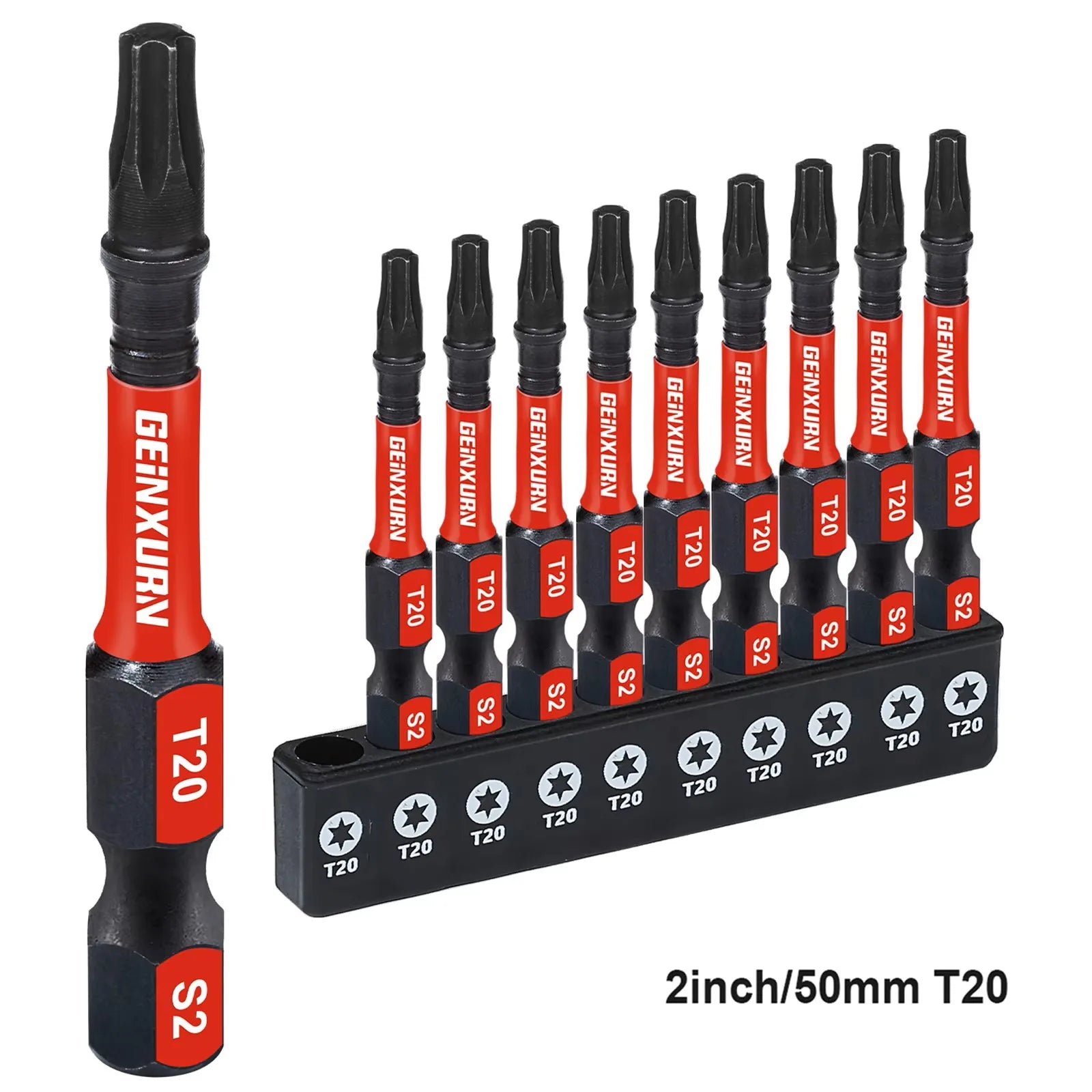 Geinxurn 2In S2 Magnetic T20 Torx Bits With Base, Motorcycle Repair Tools&Suitable for Motorcycle Maintenance