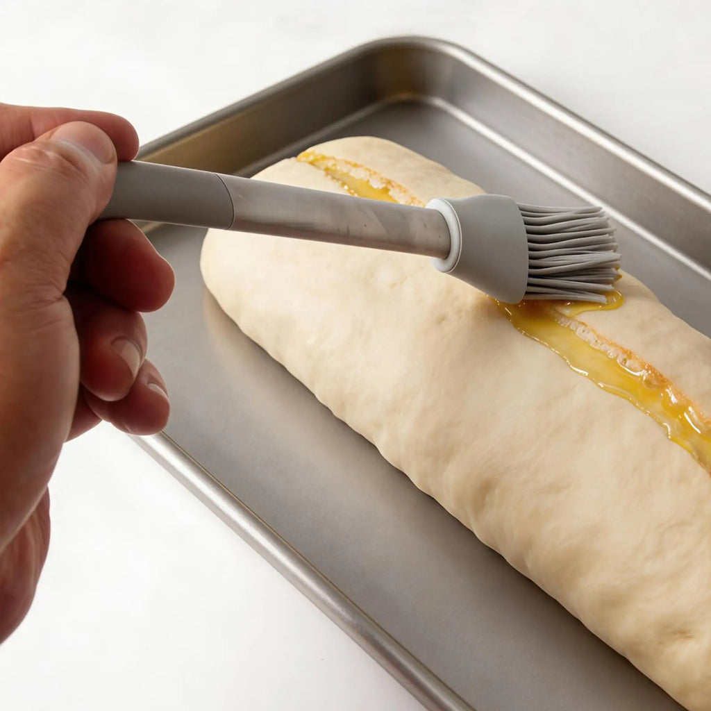 Soft Bristle Silicone Basting Brush Heat Resistant Anti-Scald Food Brush for Butter Grease Marinade Home Kitchen BBQ