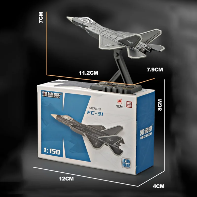 1: 150 Scale J-31 Fighter FC-31 Aircraft Finished Simulation Miniature Model Hobby Collection Ornament Gift Toy ﻿