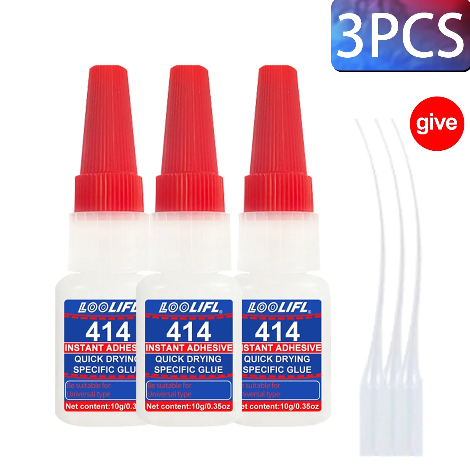 LOOLIFL 414/495 Instant Strong Super Glue Universal Superglue Mighty Instant Glue for Resin Ceramic Metal Glass Fast Dry Tool