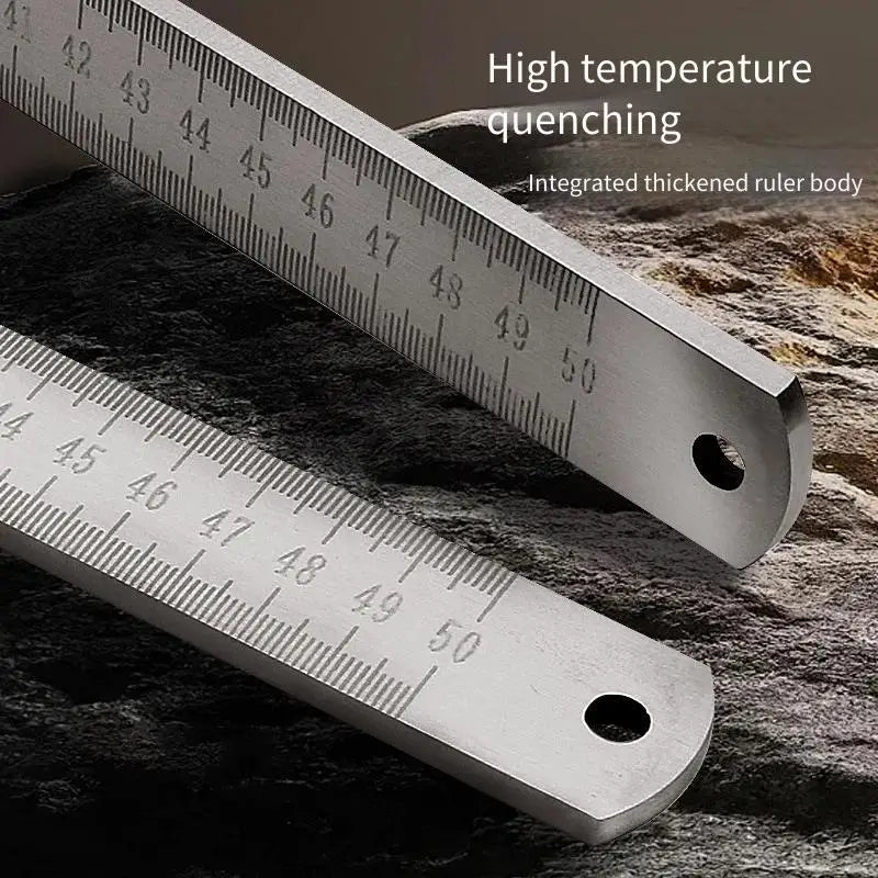 50cm Thickened Stainless Steel Discipline Ruler - Car Window-Breaking Tool, High-Hardness Forged Measuring Straight Ruler