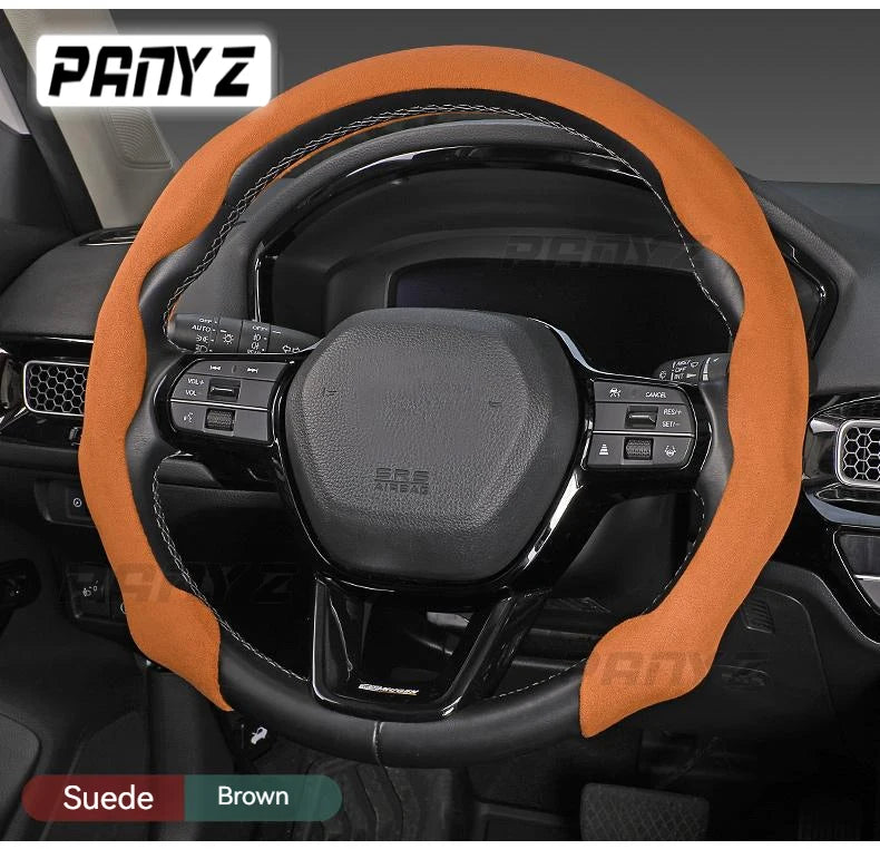 Hot Sale Car Steering Wheel Cover Suede Sweat-Absorbing Anti-Slip Ultra-Thin Handlebar Cover All-Season Universal Plush Half Set