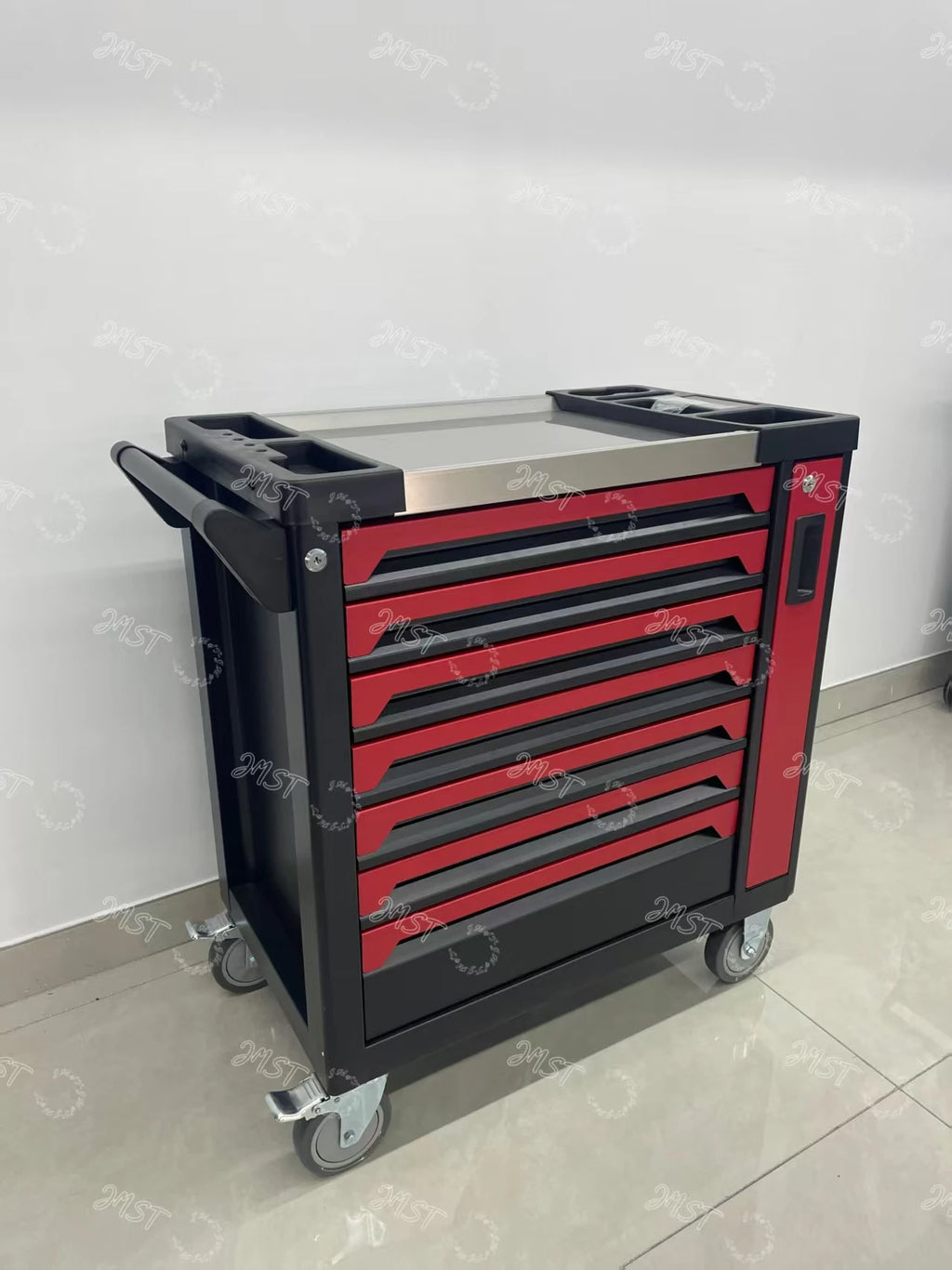 Heavy Duty Rolling Tool Chest with 201PCS Mechanics Tool Set 5-Tray Mobile Workshop Service Cart for Garage & Auto Repair