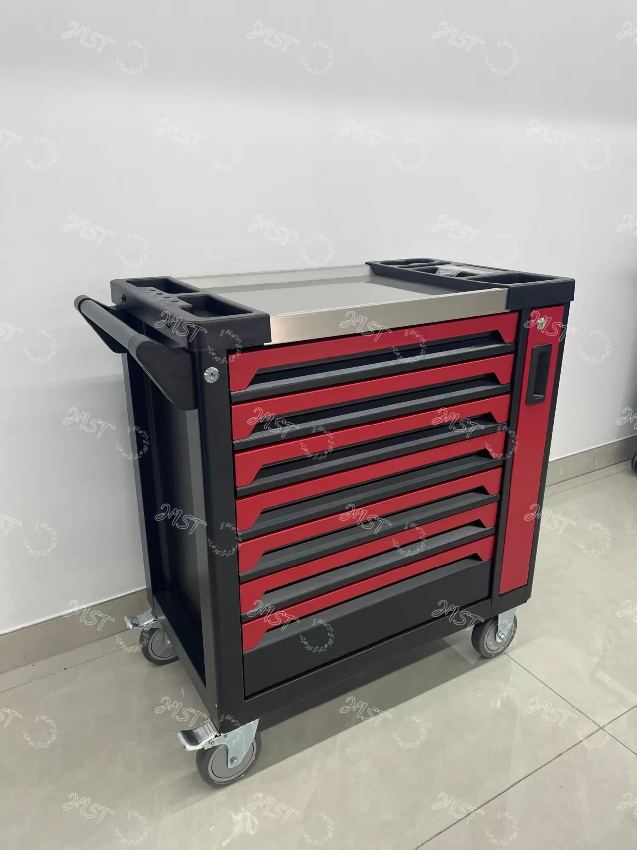 Heavy Duty Rolling Tool Chest with 201PCS Mechanics Tool Set 5-Tray Mobile Workshop Service Cart for Garage & Auto Repair