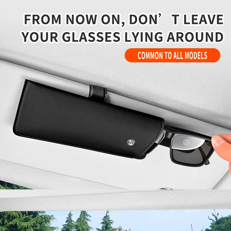 Car Sunglasses Case Creative Magnetic Snap Button Car Sunglasses Holder Sun Visor Storage Clip Multifunctional Box for Auto