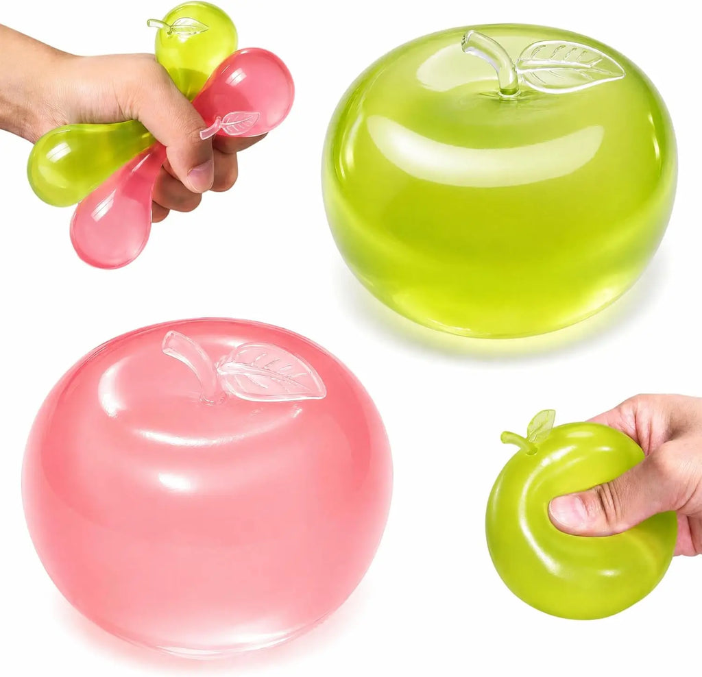 Simulation Apple Squishy Toys, Green Pink Apple Stress Balls Soft Fruit Squishies Squishy Squeeze Balls，For Creative Gift