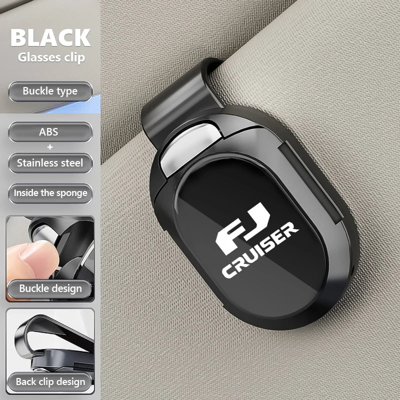 Car Sunglasses Clip Sun Visor Glasses Holder Card Ticket Storage For Toyota FJ Cruiser Prado 150 V8 200 2010 2014 2016 2017