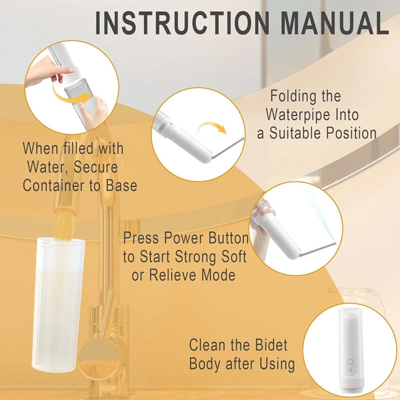 Portable Bidet - High Pressure Electric Sprayers Toilet with 3 Spraying Modes -Travel Bidet with USB-C Rechargeable-A69M